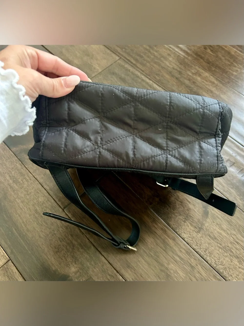 Kate Spade New York Black Quilted Nylon Mini Backpack Gold Hardware